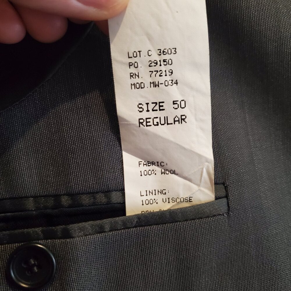 Pronto-Uomo Two-Piece Men's Gray Suit, Size 46R - Picture 4 of 14
